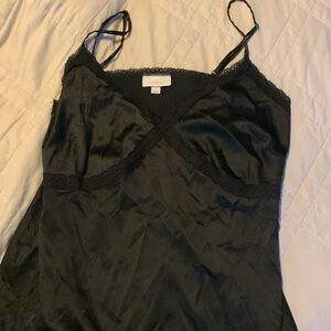 Black silk nightgown